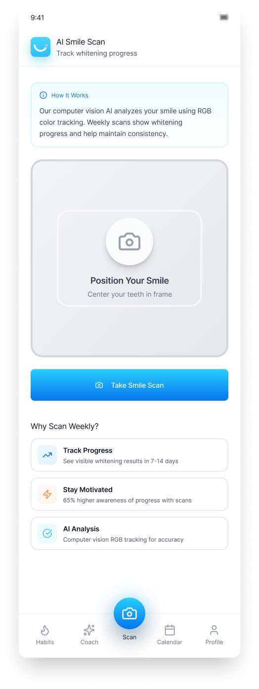 AI Smile Scan - Track whitening progress with AI